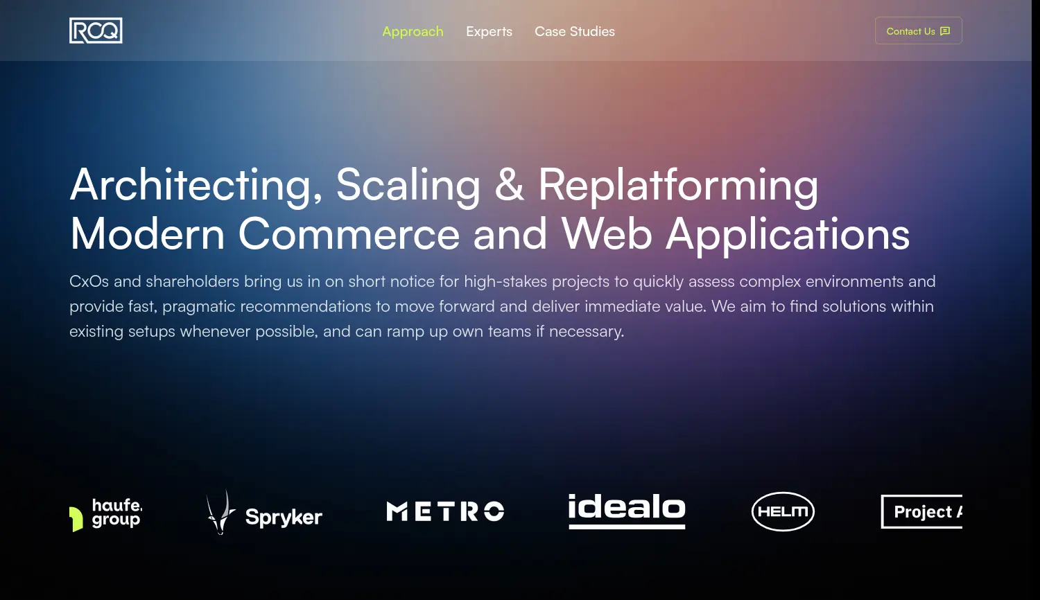 Website der Firma ROQ Technology GmbH