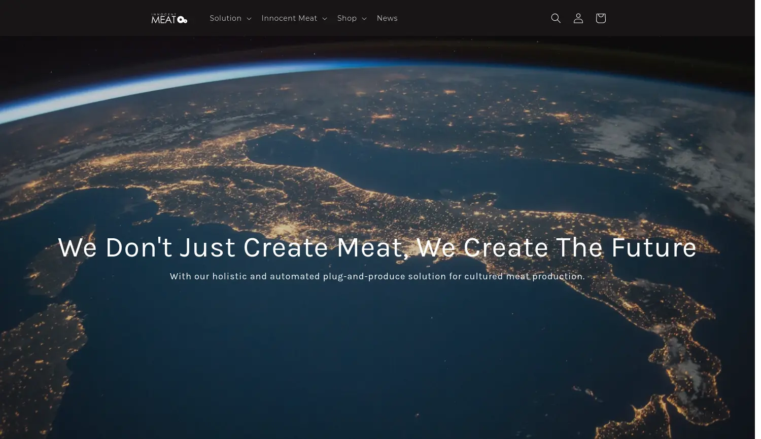 Website der Firma Innocent Meat