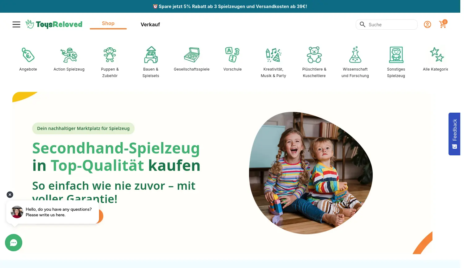 Website der Firma ToysReloved