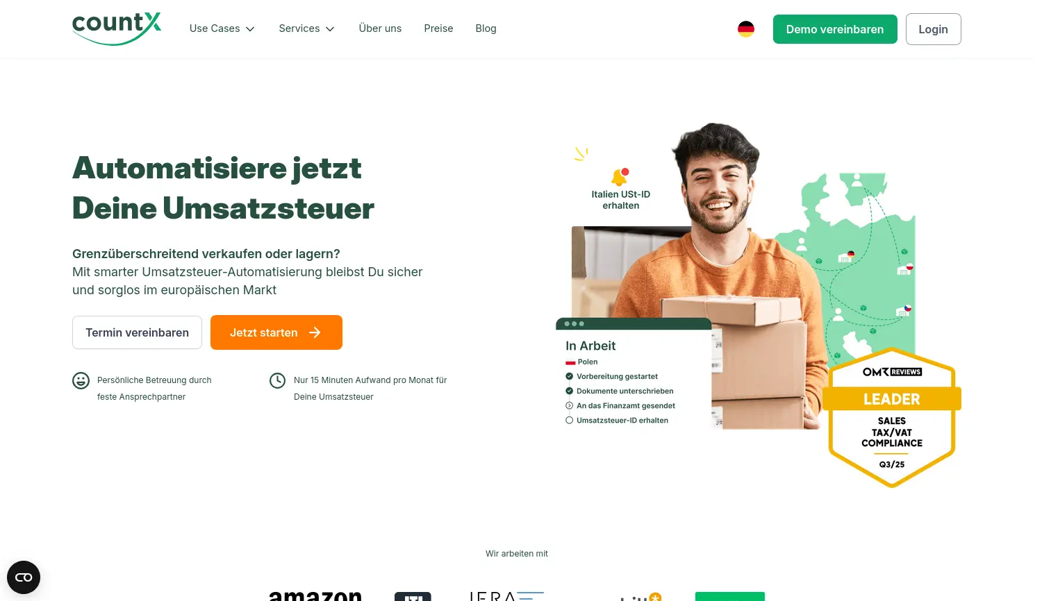 Website der Firma countX GmbH