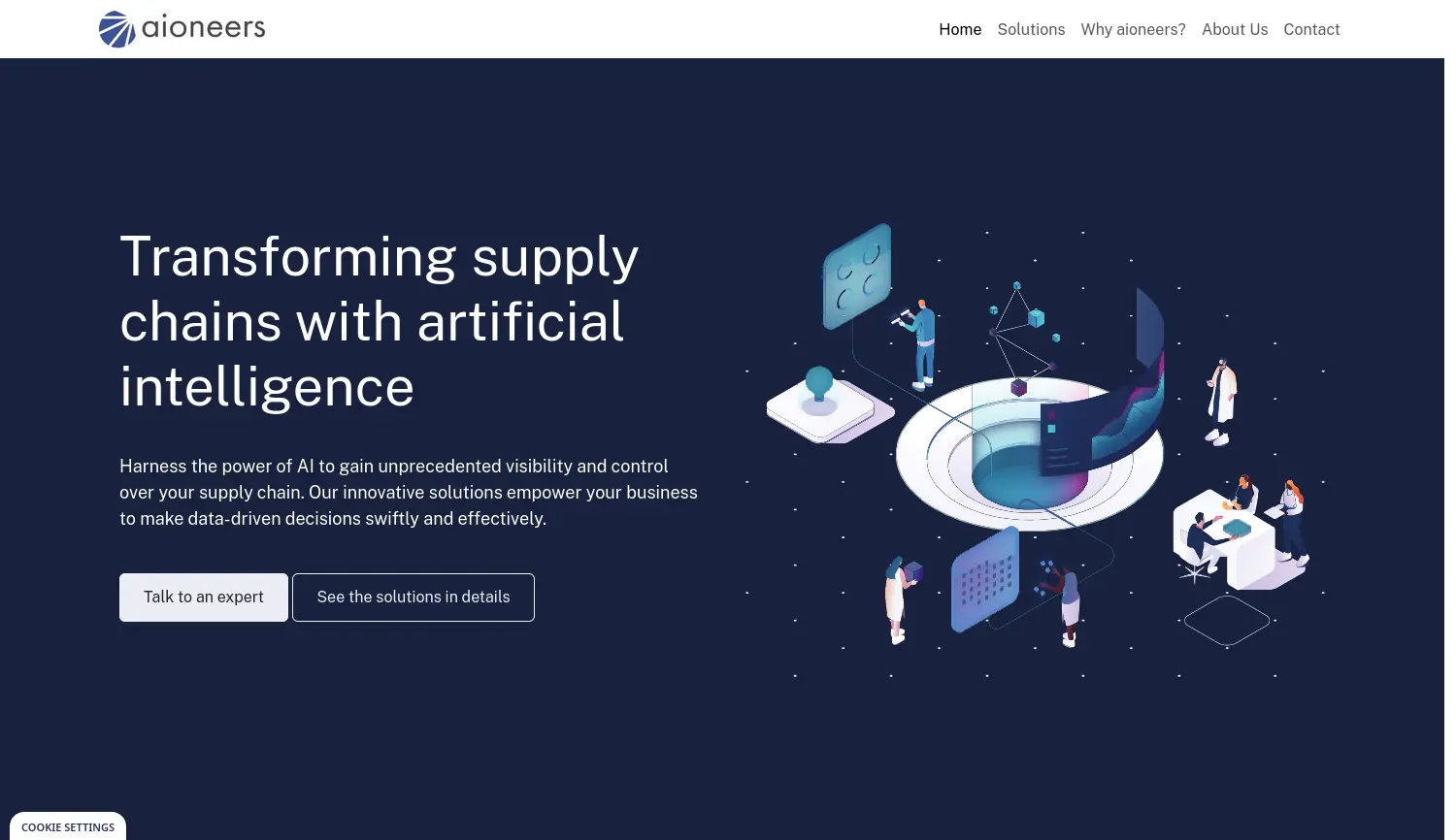 Website der Firma Aioneers Technologies GmbH