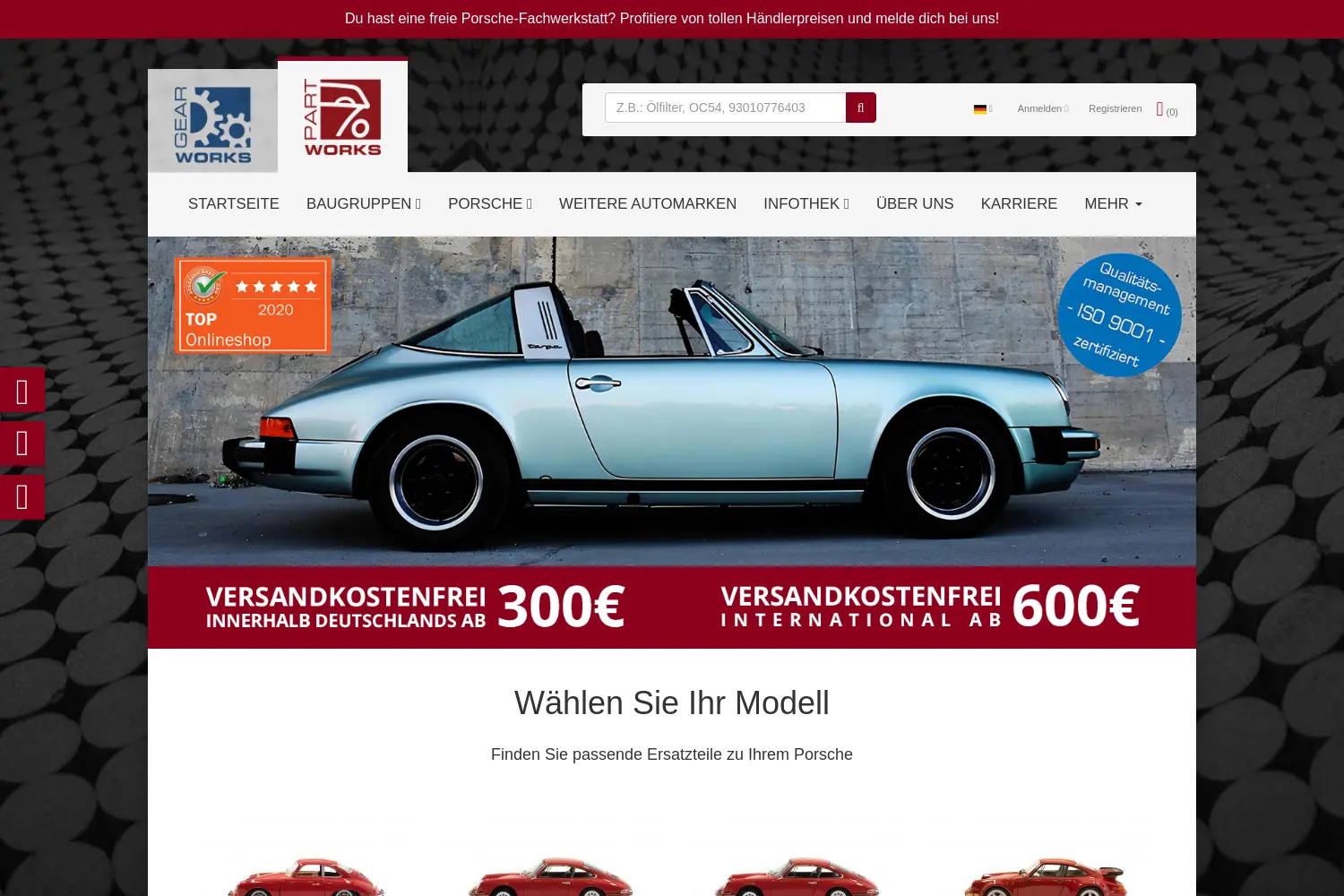 Website der Firma partworks GmbH