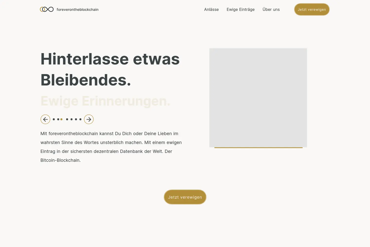 Website der Firma foreverontheblockchain GmbH