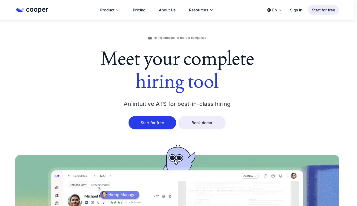 Website der Firma Cooper