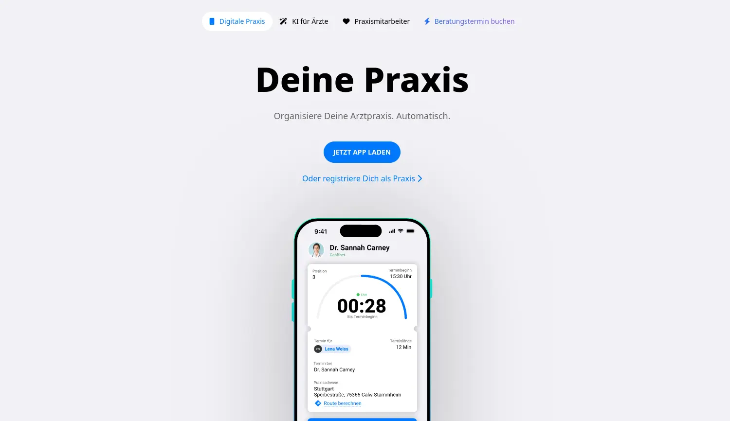 Website der Firma Dr.wait