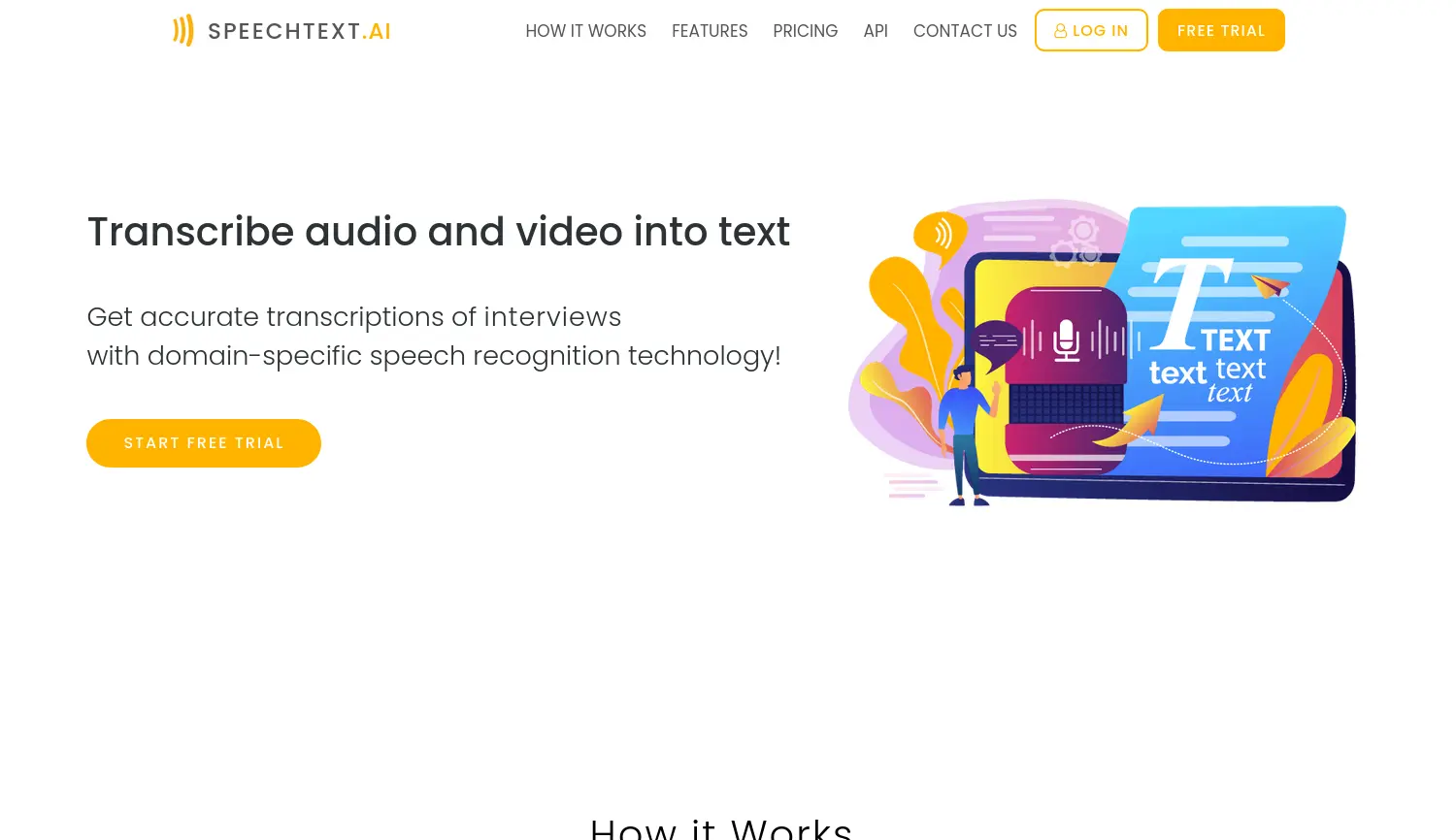 Website der Firma SpeechText.AI