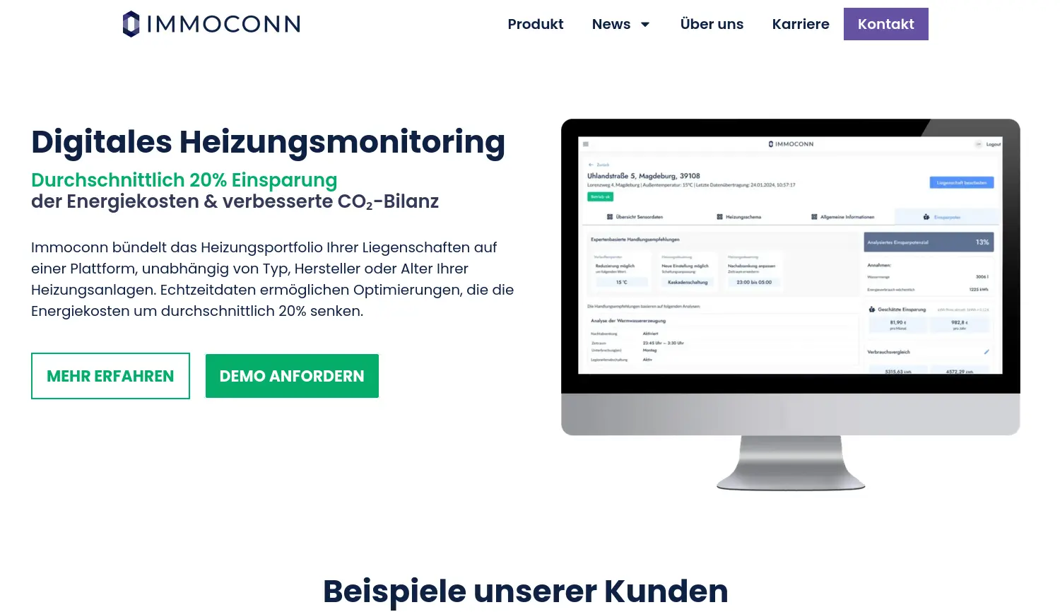 Website der Firma Immoconn