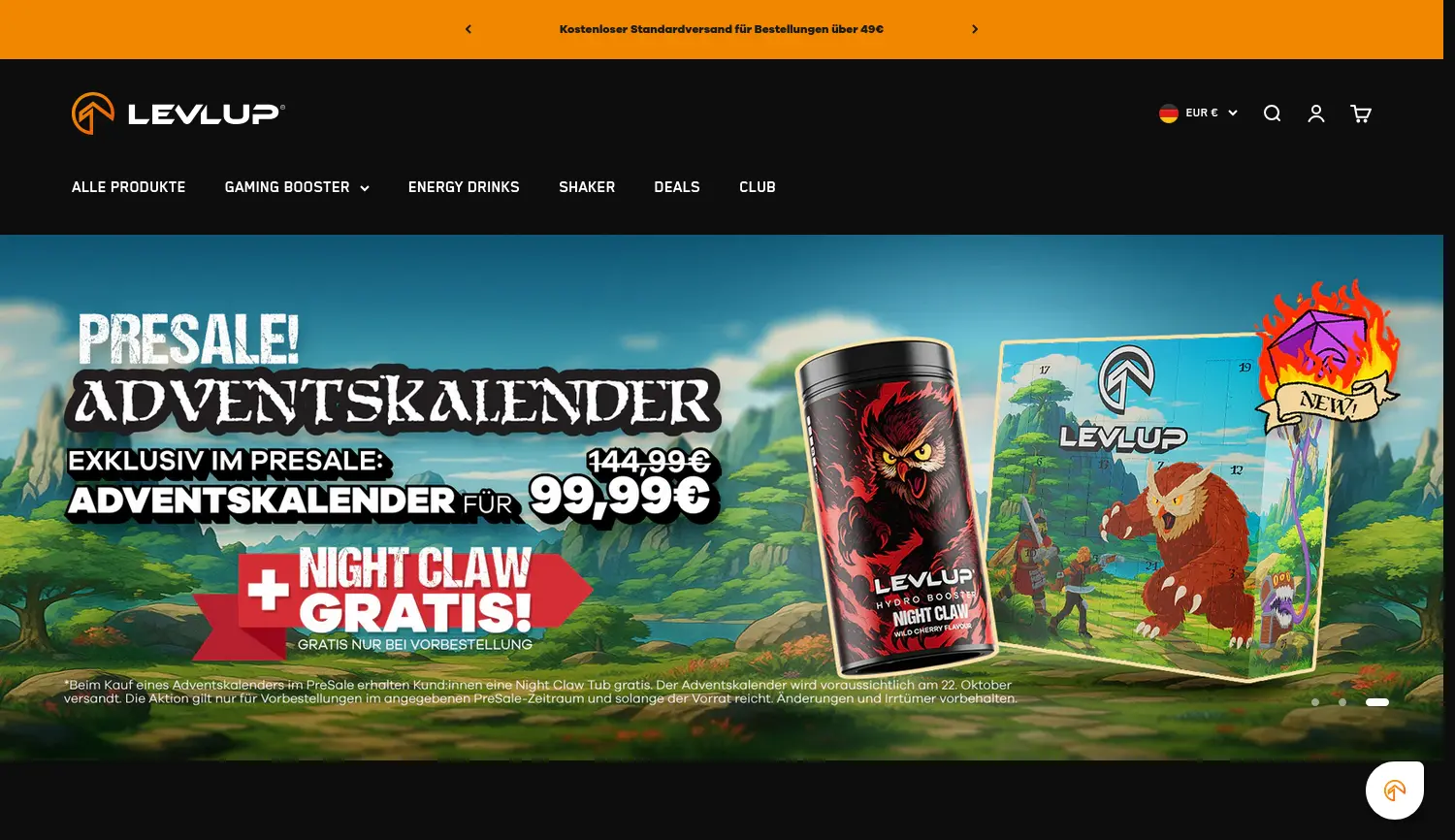 Website der Firma LevlUp