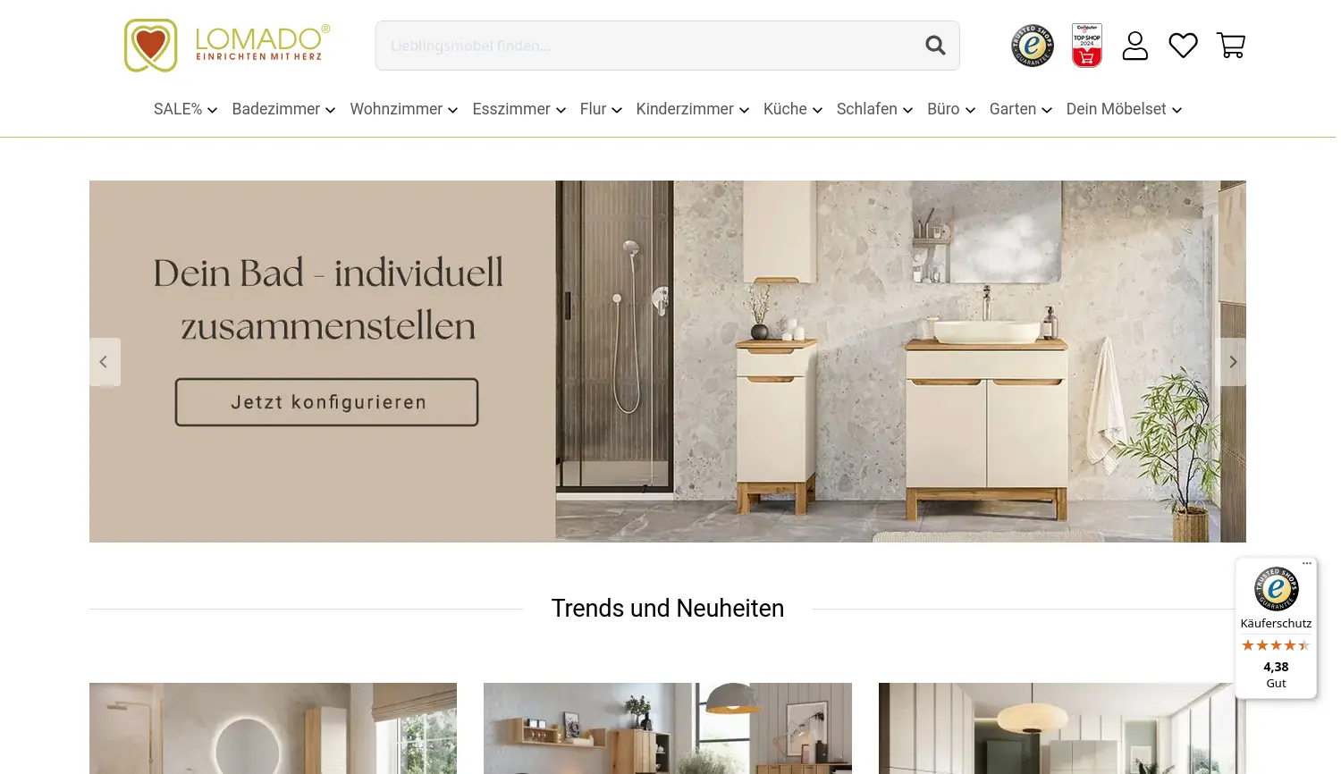 Website der Firma Lomadox GmbH