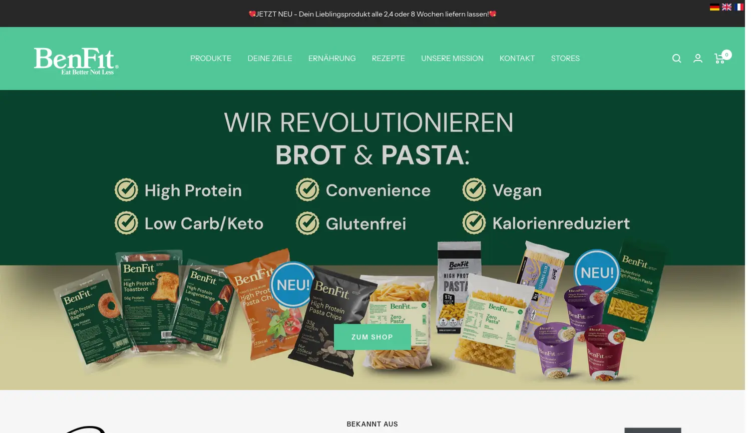Website der Firma The BF FoodInnovation GmbH
