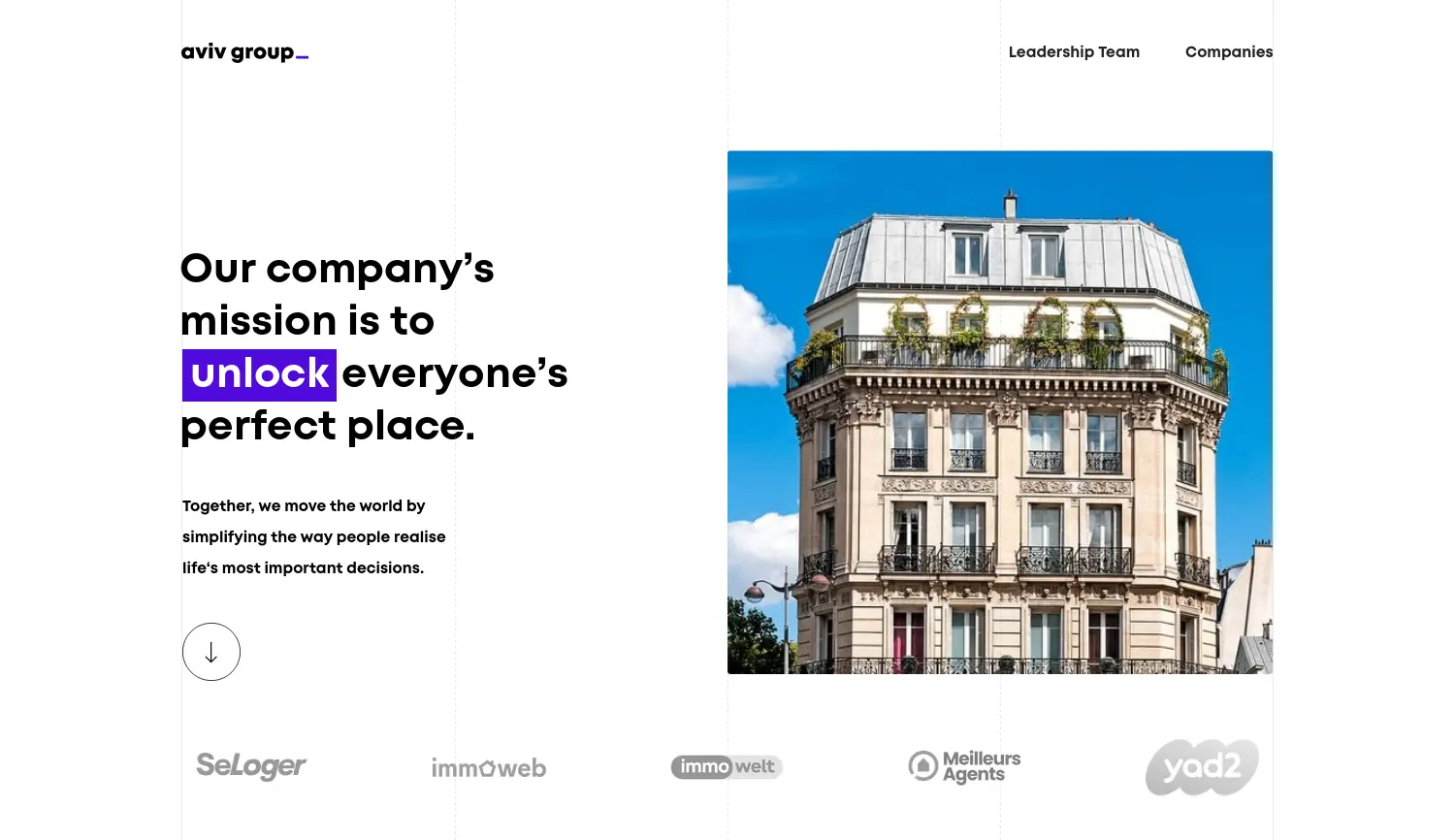 Website der Firma AVIV Group GmbH