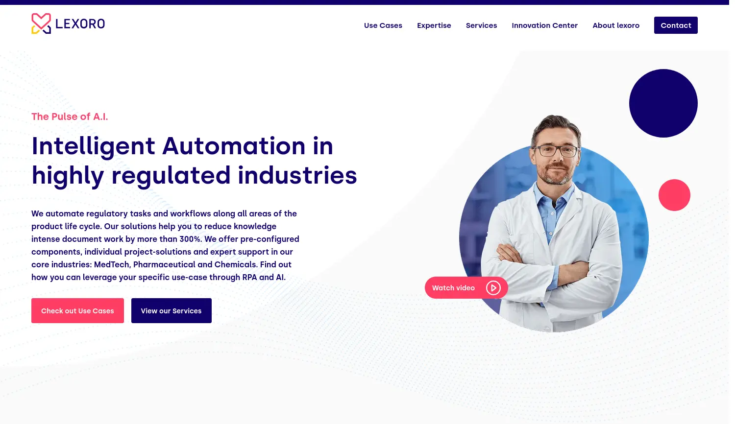 Website der Firma lexoro GmbH