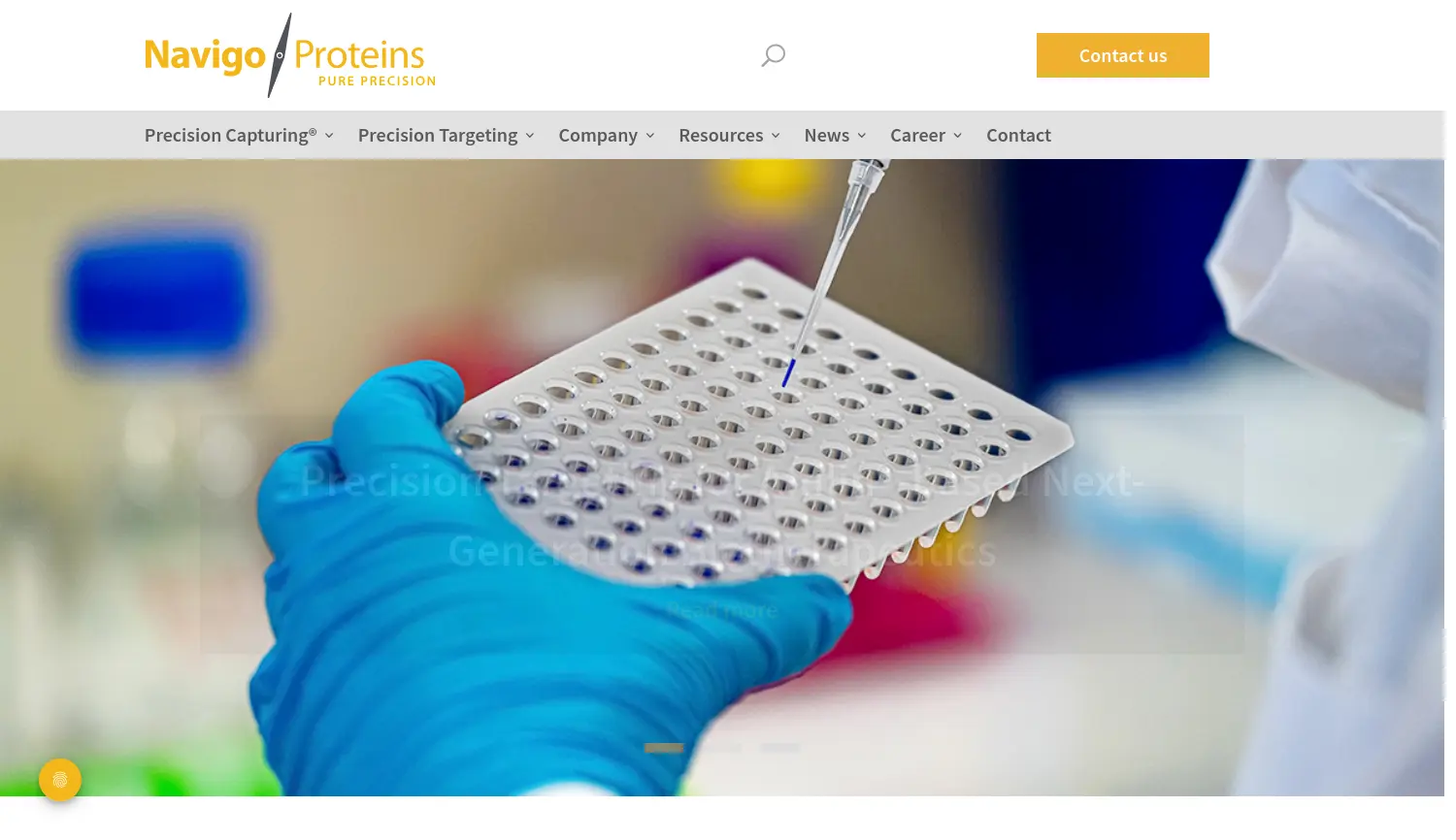Website der Firma Navigo Proteins GmbH