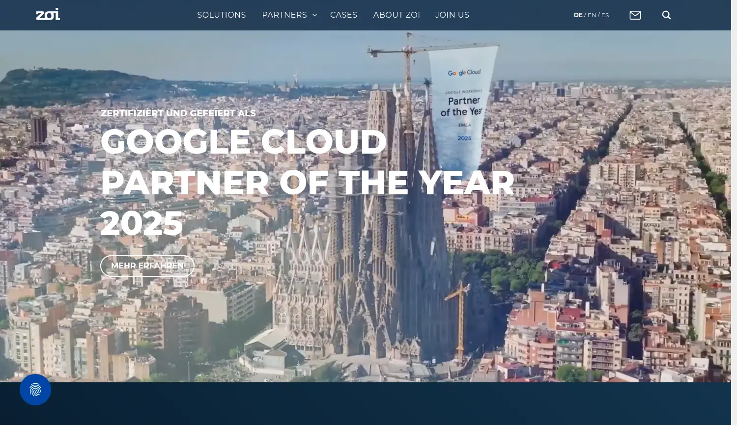 Website der Firma Zoi