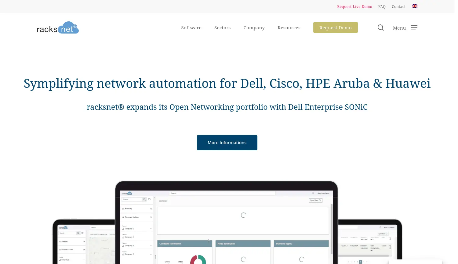 Website der Firma racksnet GmbH