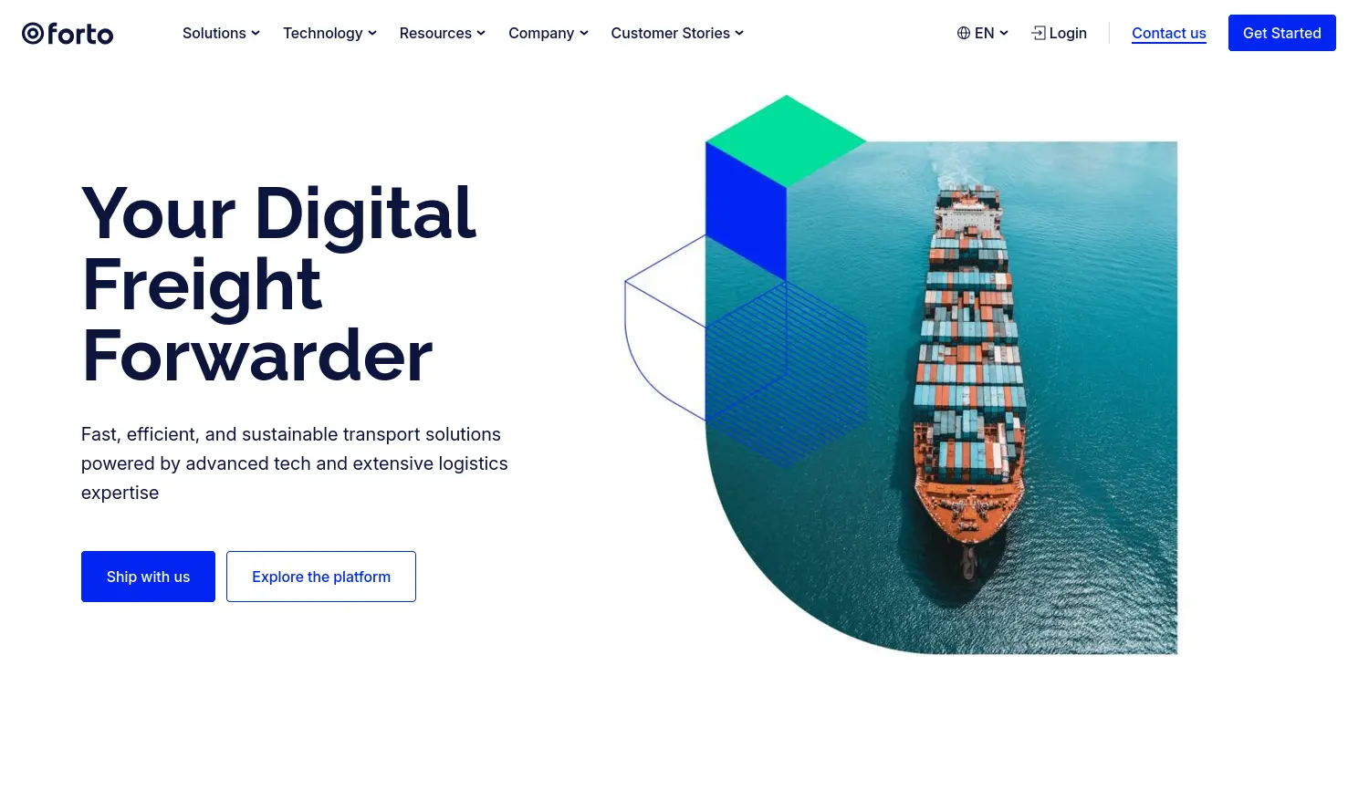 Website der Firma Forto Logistics SE & Co. KG