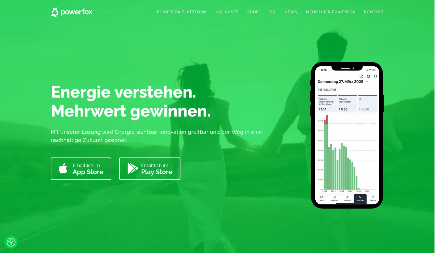 Website der Firma powerfox Energy GmbH