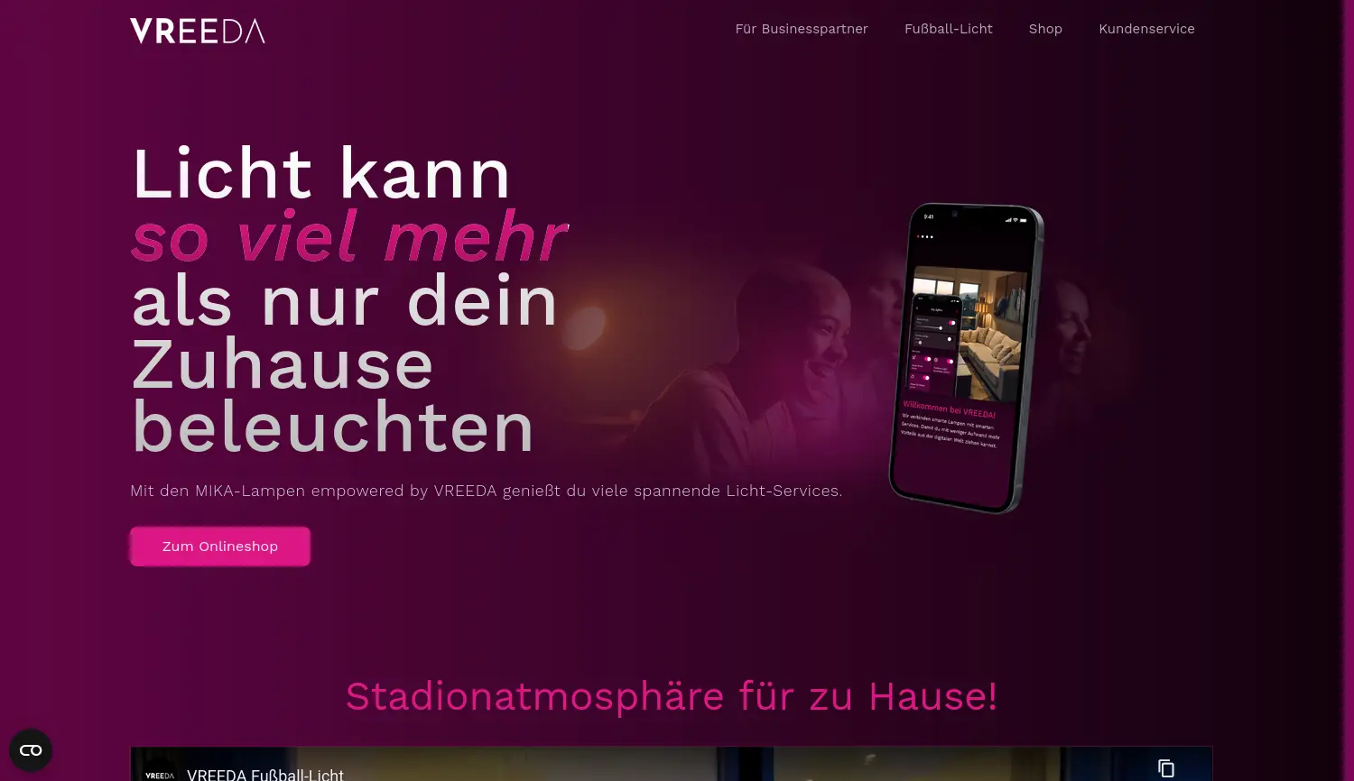 Website der Firma VREEDA GmbH