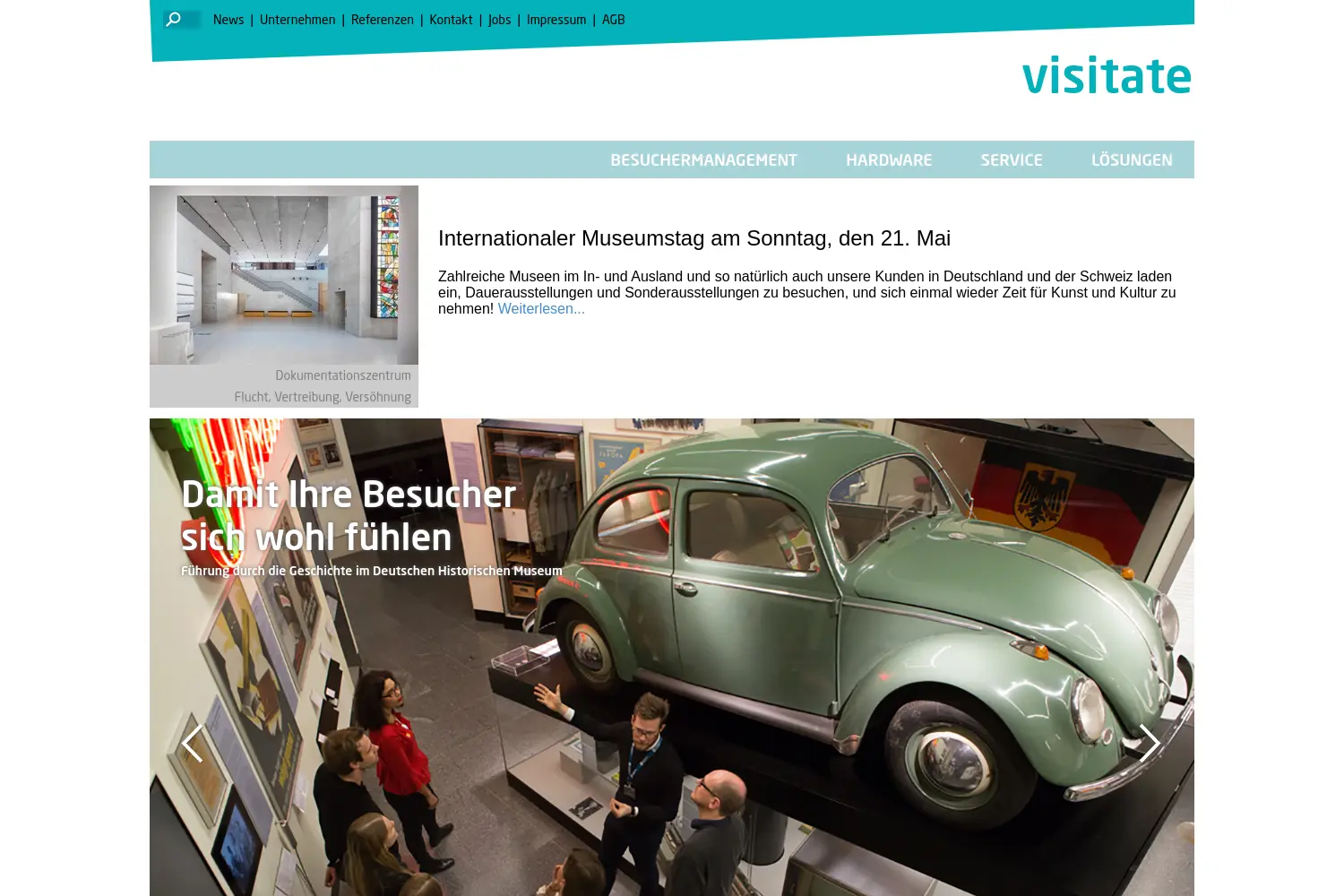 Website der Firma Visitate GmbH & Co. KG