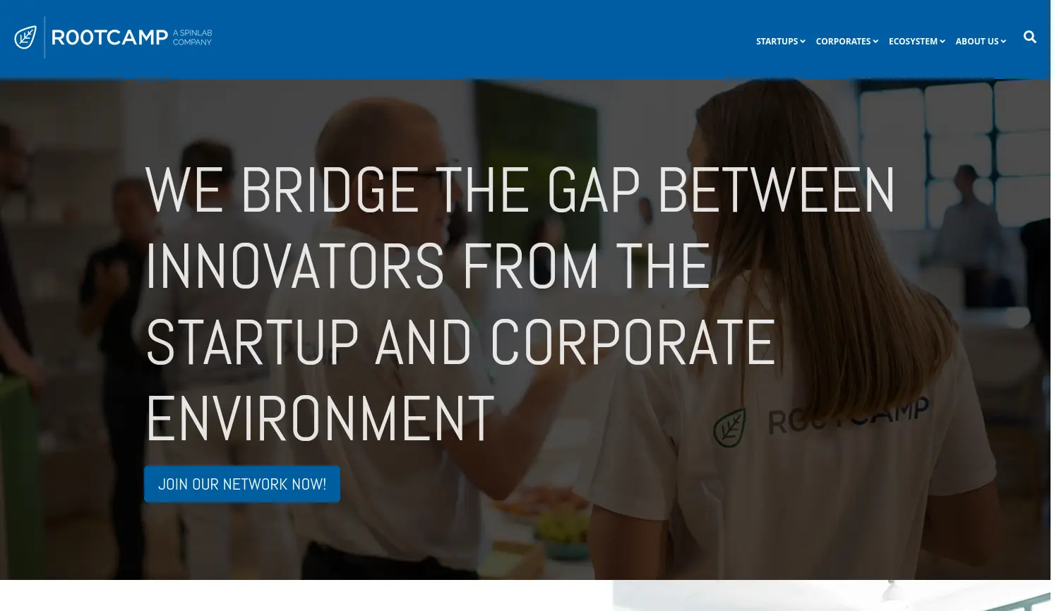 Website der Firma RootCamp GmbH