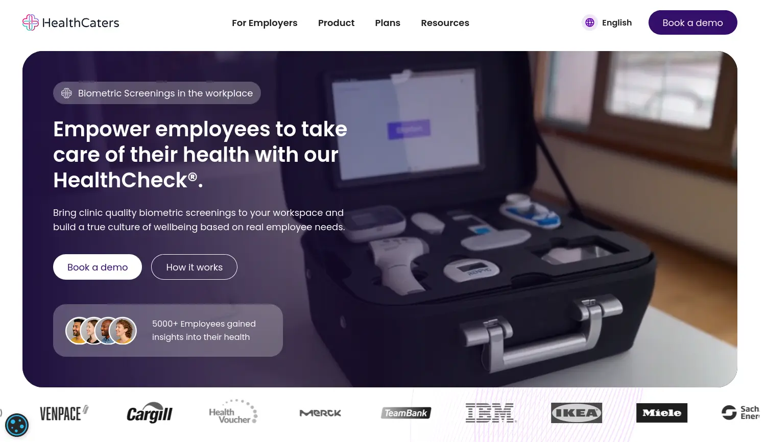 Website der Firma HealthCaters GmbH
