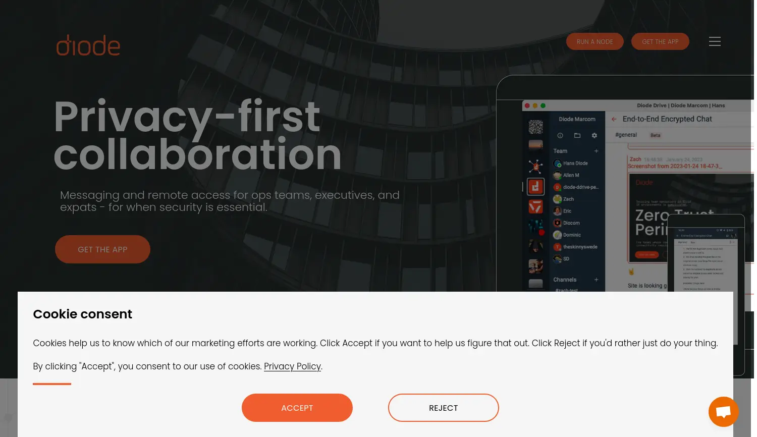 Website der Firma Diode