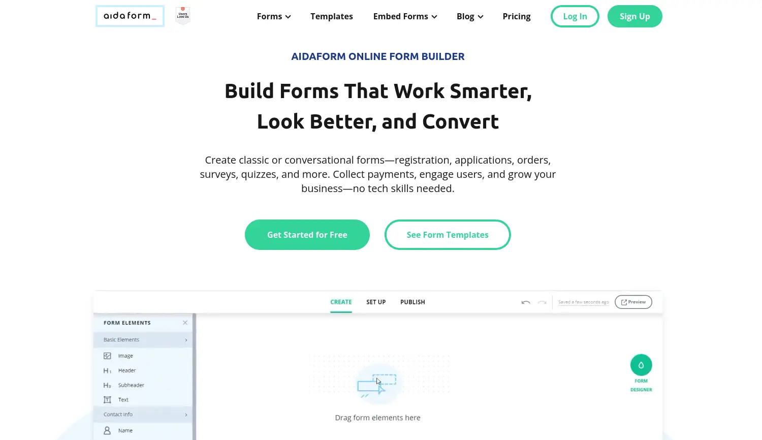 Website der Firma AidaForm