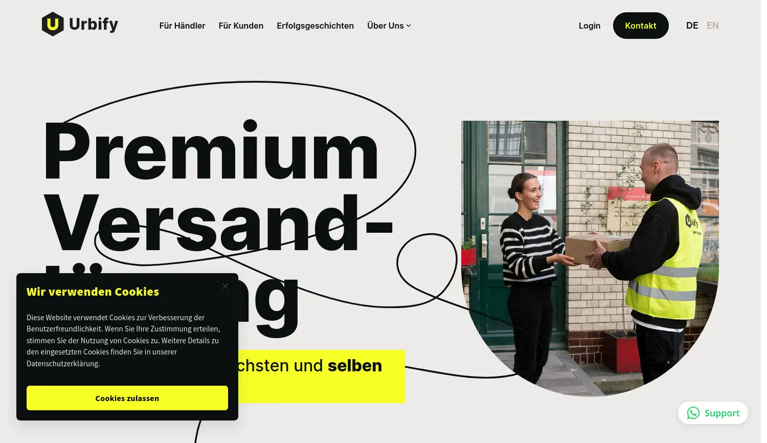 Website der Firma Urbify Technologies GmbH