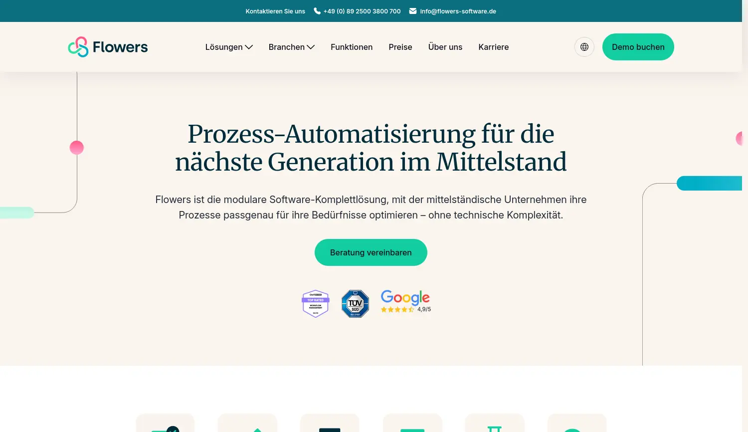 Website der Firma Flowers-Software GmbH