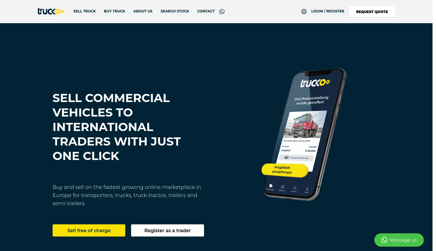 Website der Firma truckoo GmbH