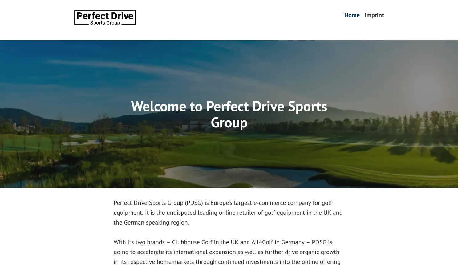 Website der Firma Perfect Drive Sports Group GmbH