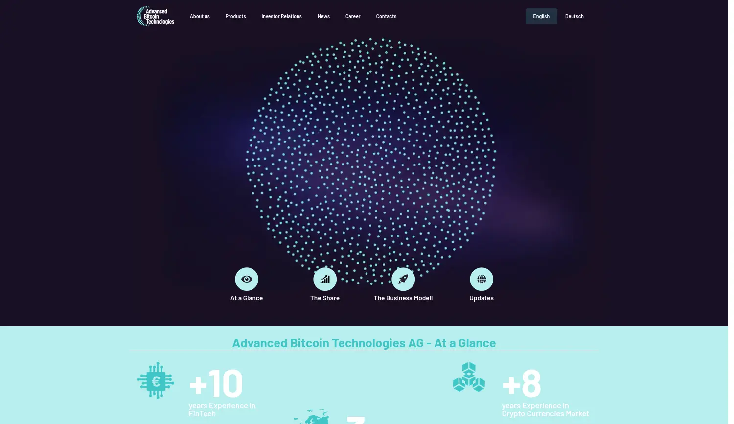 Website der Firma Advanced Bitcoin Technologies AG