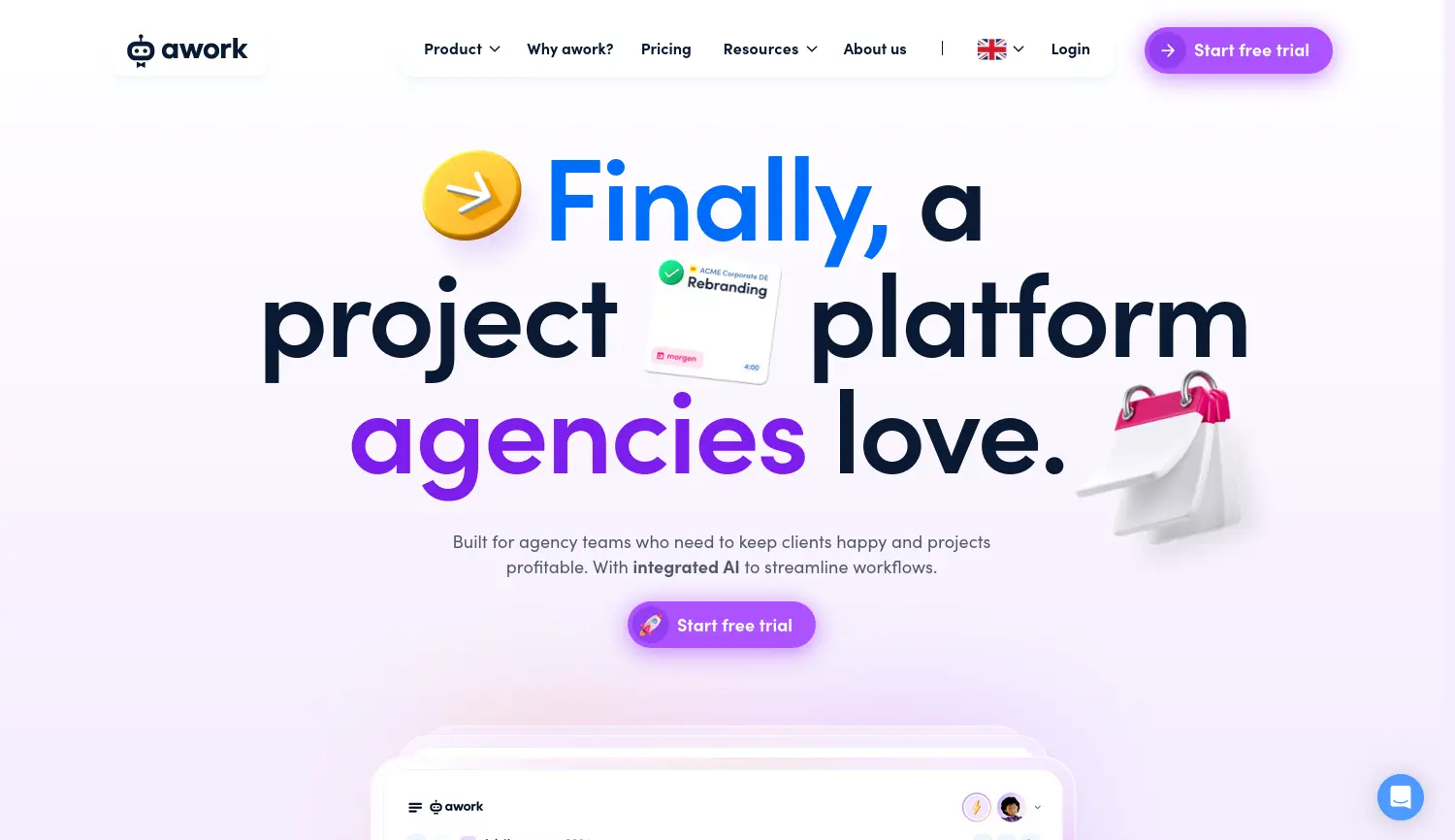 Website der Firma awork