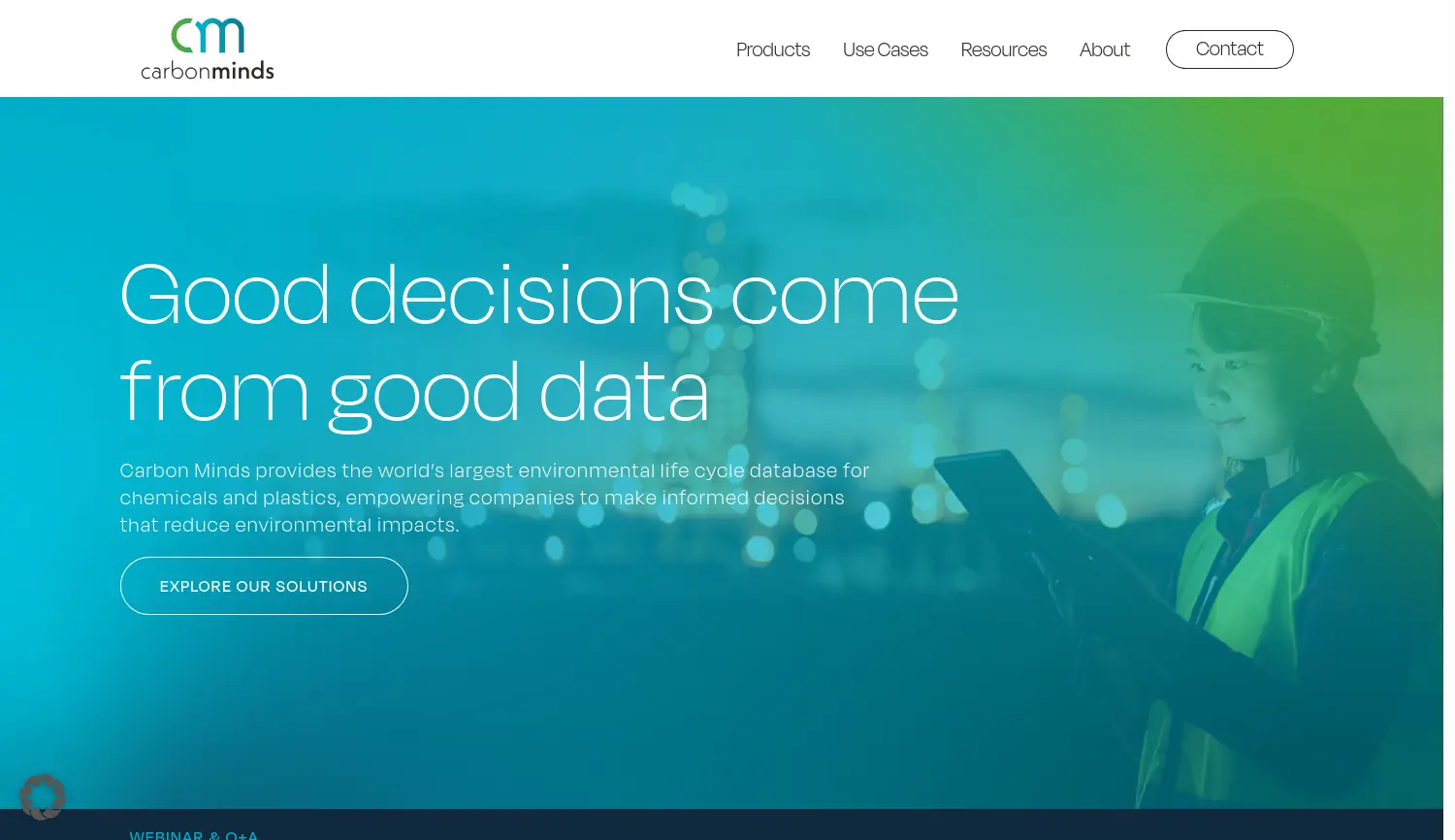 Website der Firma Carbon Minds GmbH