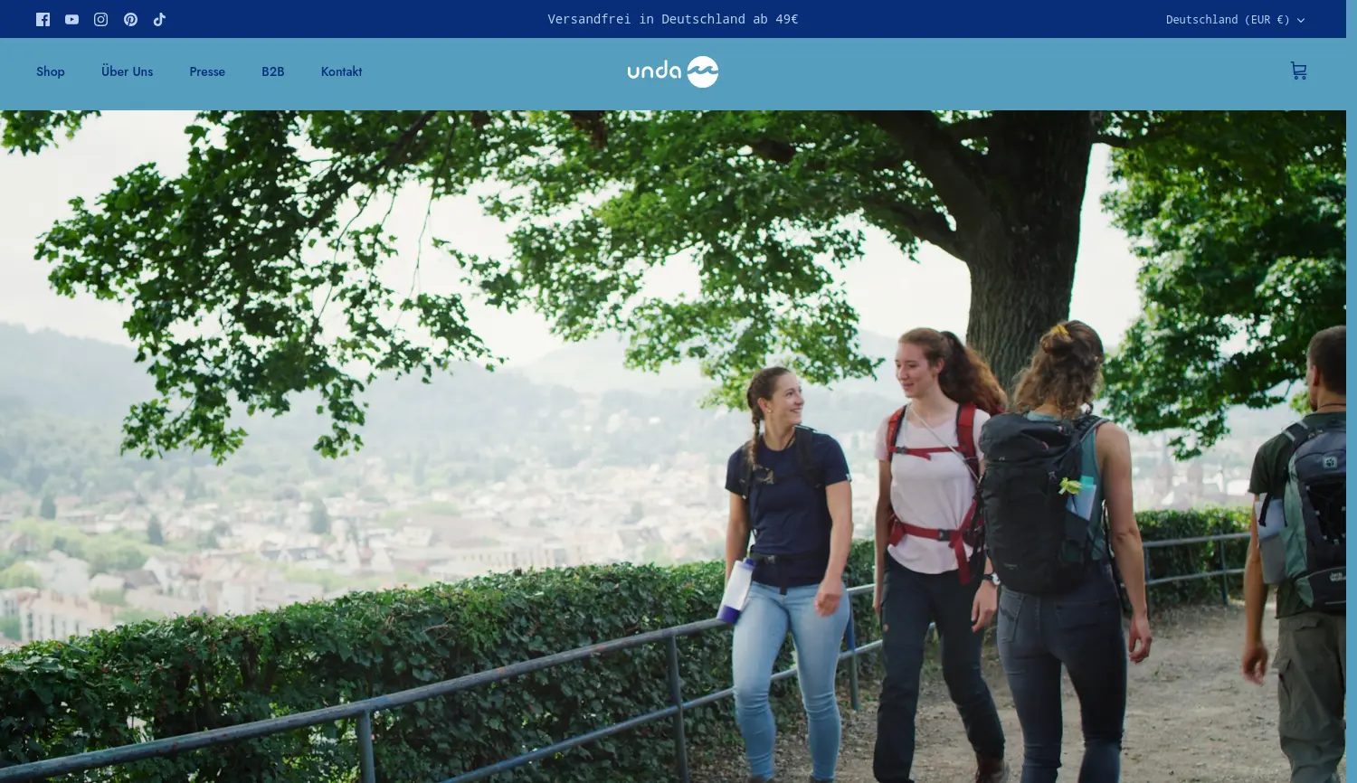 Website der Firma Unda GmbH