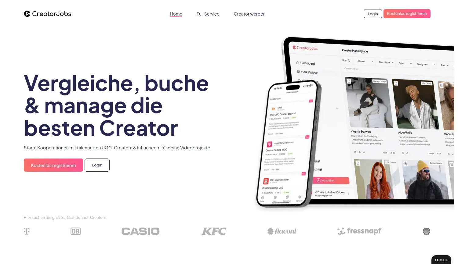 Website der Firma CreatorJobs