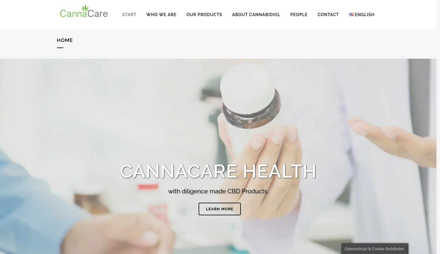Website der Firma CannaCare Health GmbH