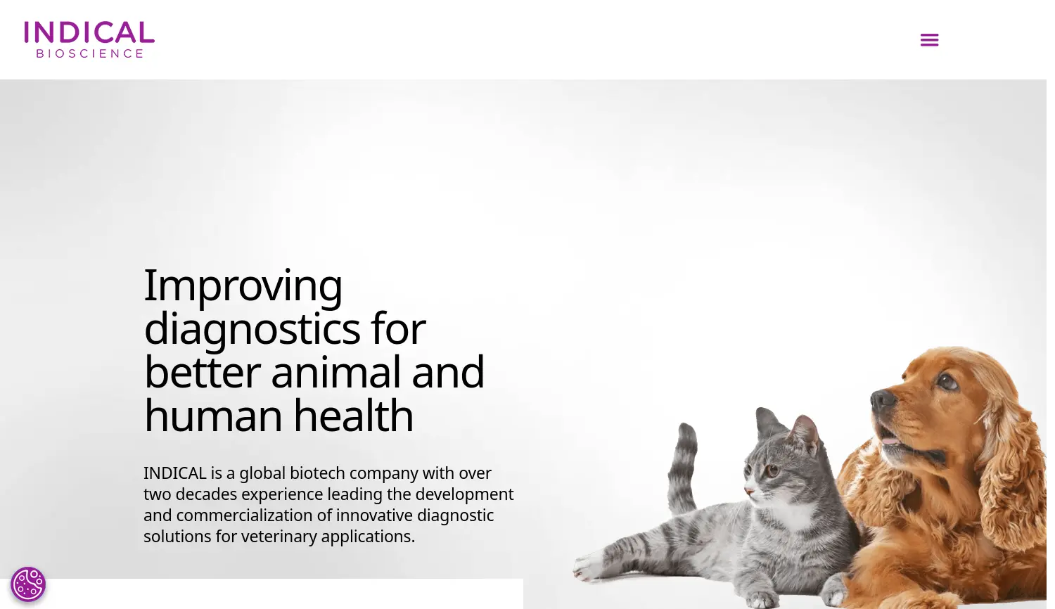 Website der Firma INDICAL BIOSCIENCE GmbH
