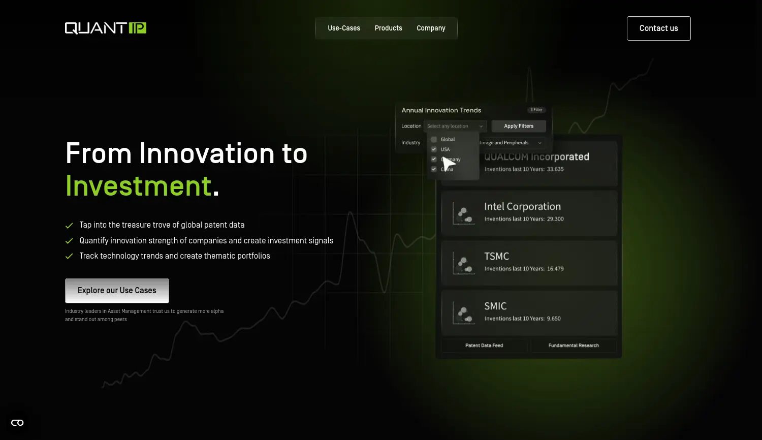 Website der Firma Quant IP GmbH