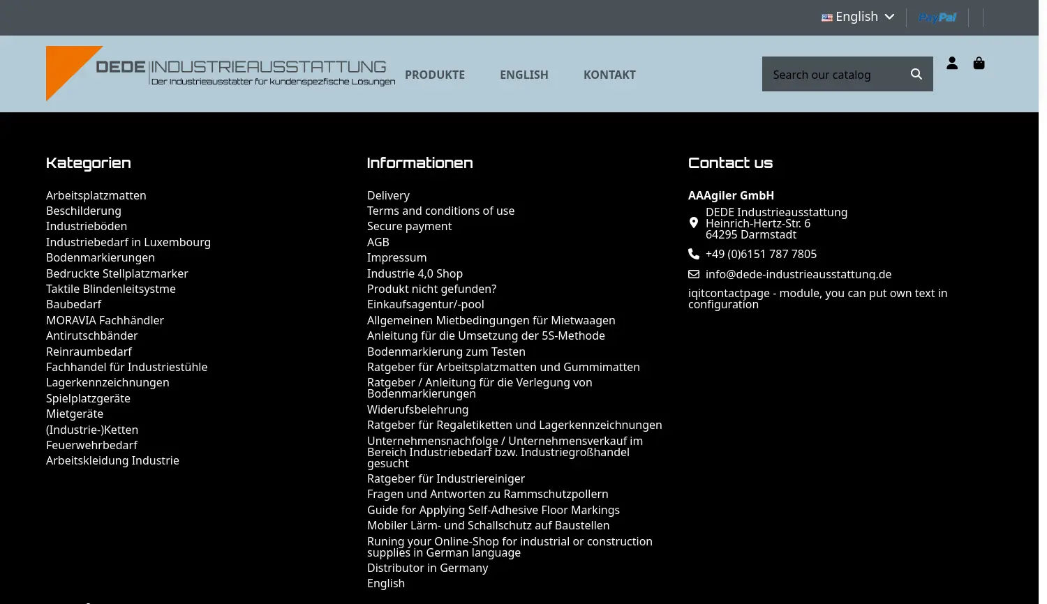 Website der Firma AAAgiler GmbH