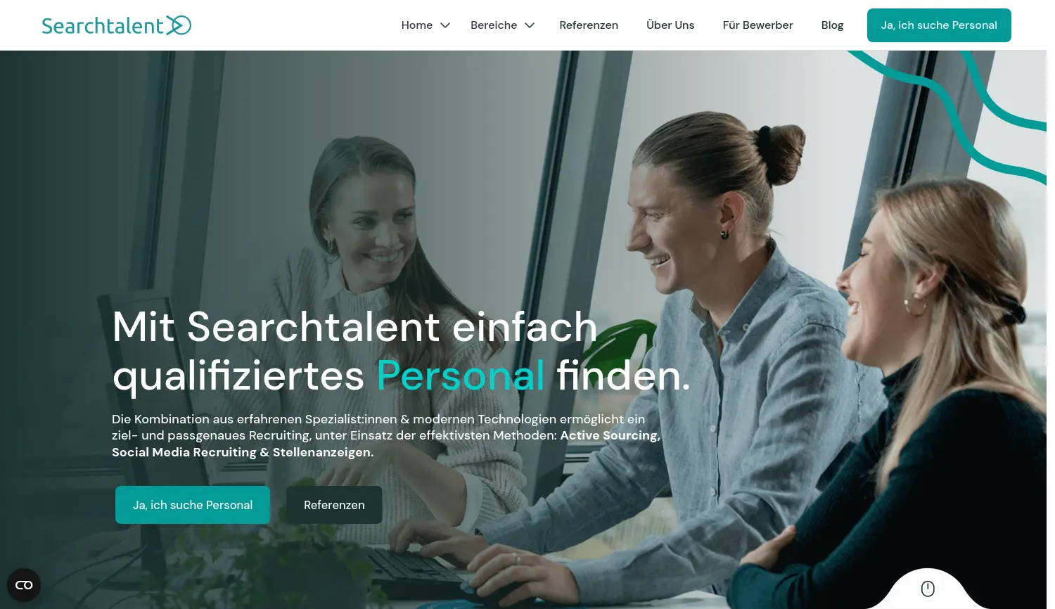 Website der Firma Searchtalent GmbH