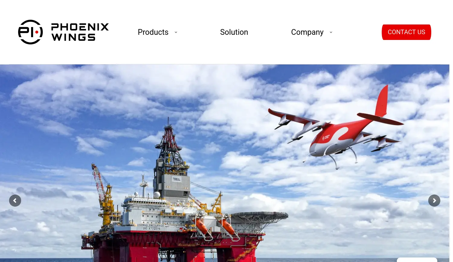 Website der Firma Phoenix-Wings GmbH