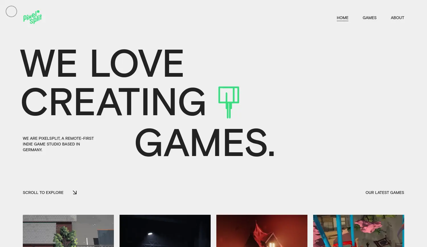 Website der Firma Pixelsplit Games GmbH