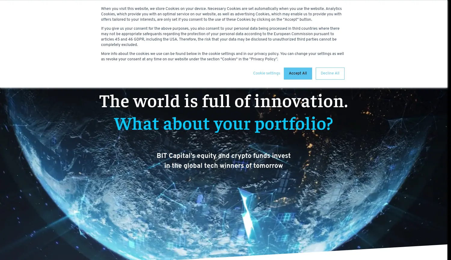 Website der Firma BIT Capital GmbH