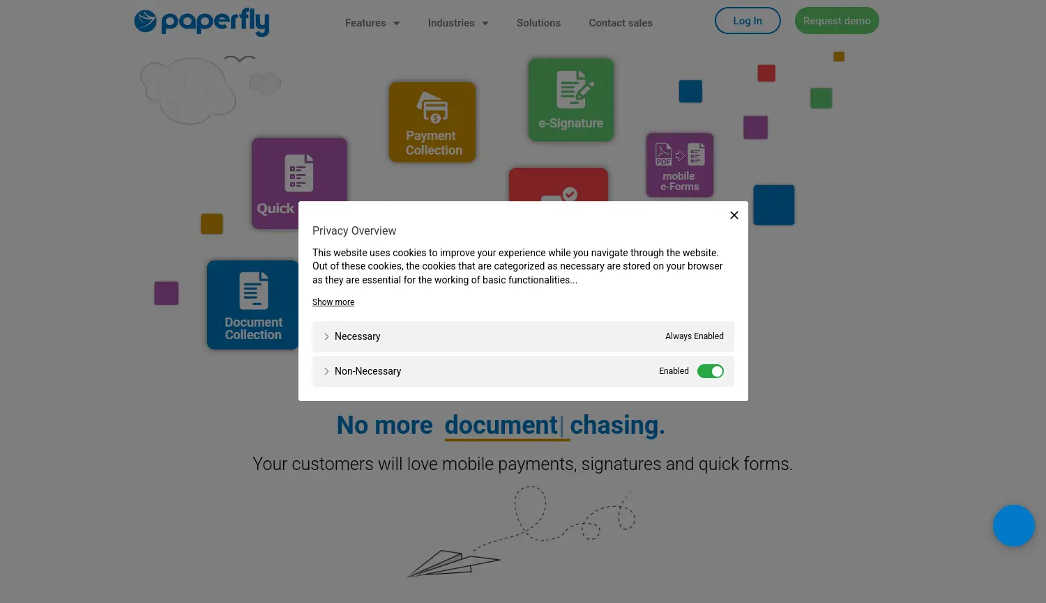 Website der Firma Paperfly