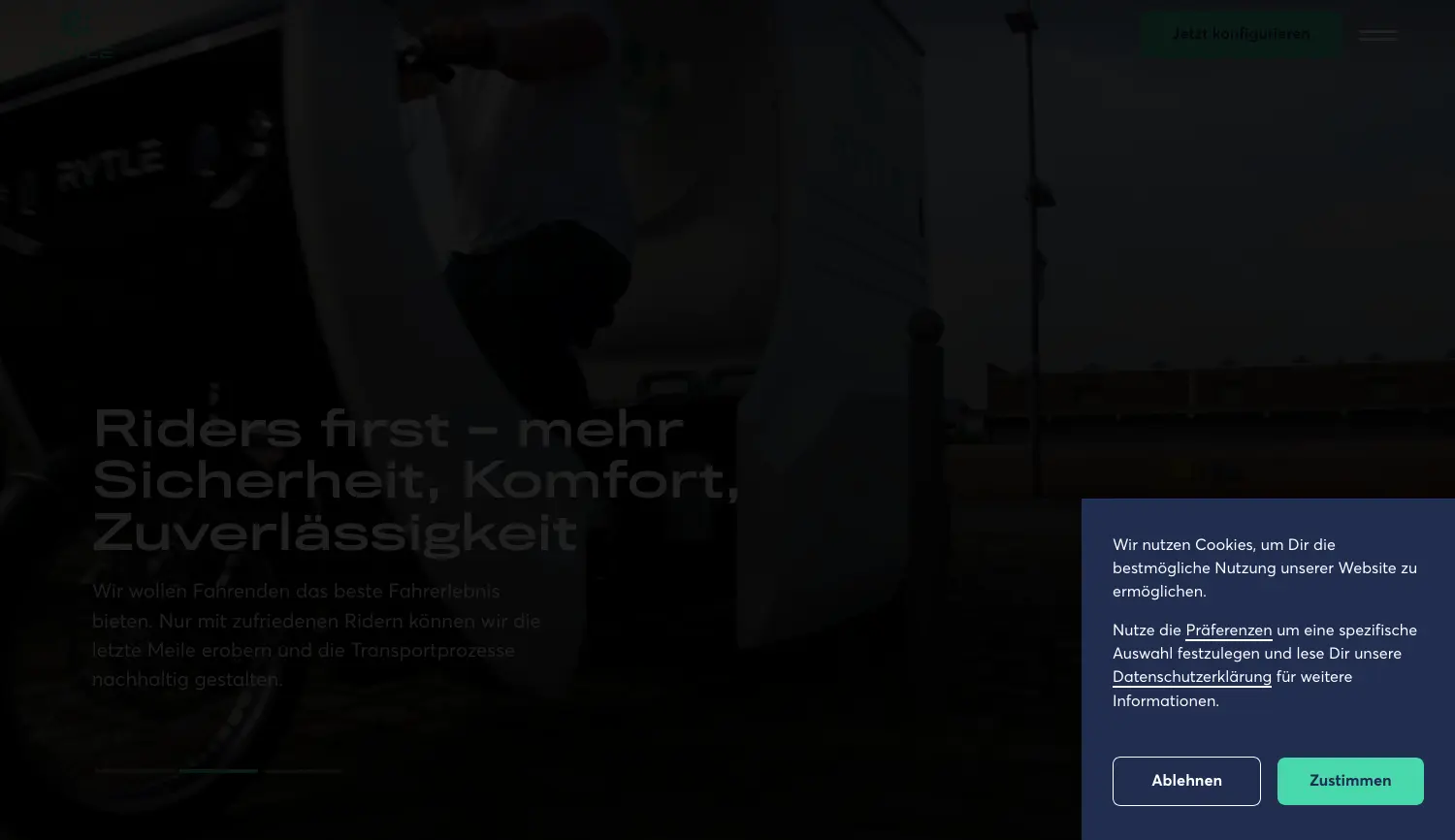 Website der Firma RYTLE Mobility GmbH