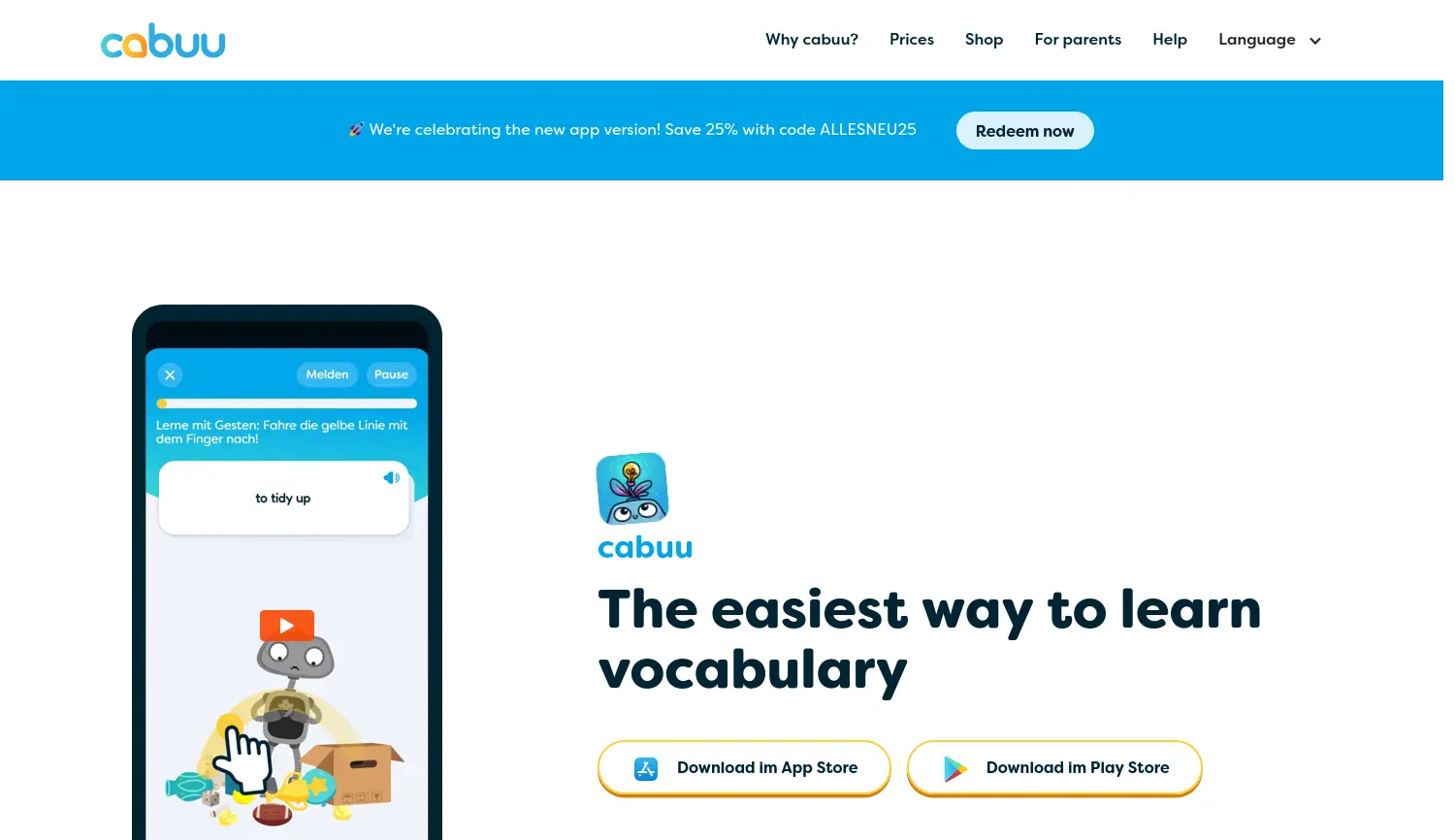 Website der Firma cabuu