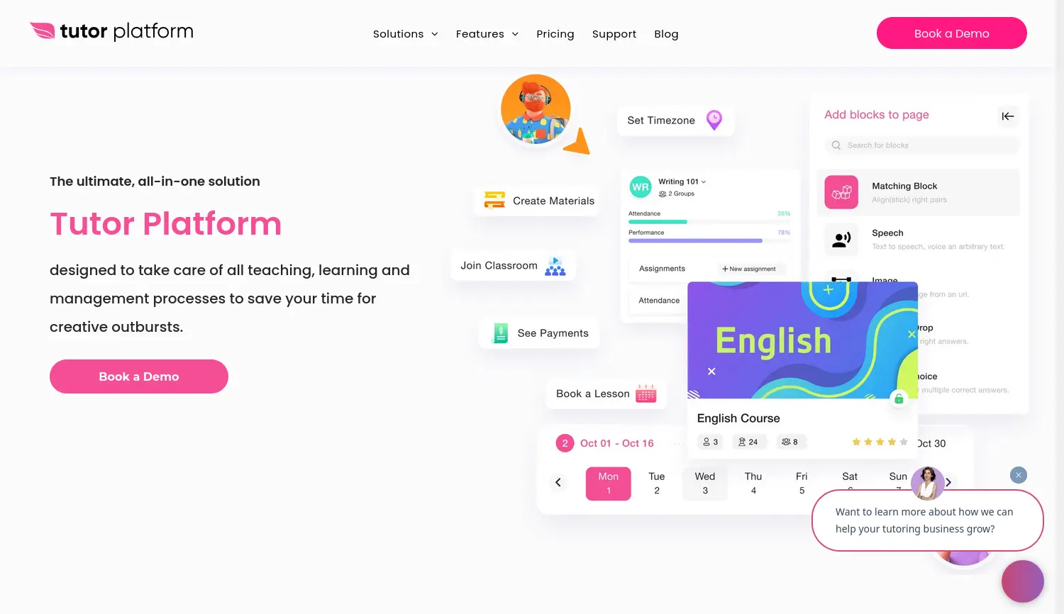 Website der Firma Tutor Platform