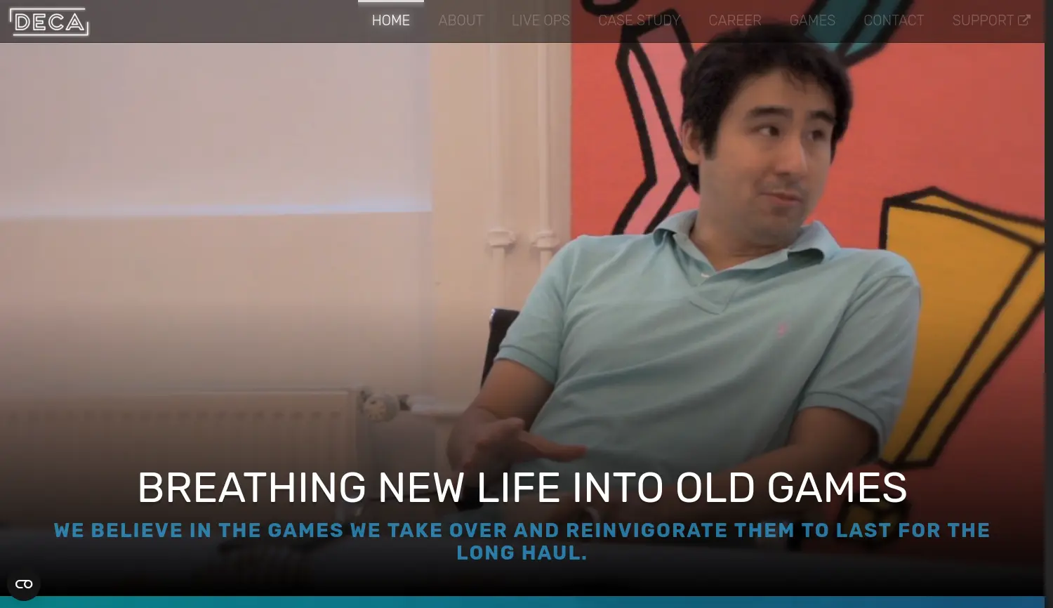 Website der Firma Deca Live Operations GmbH