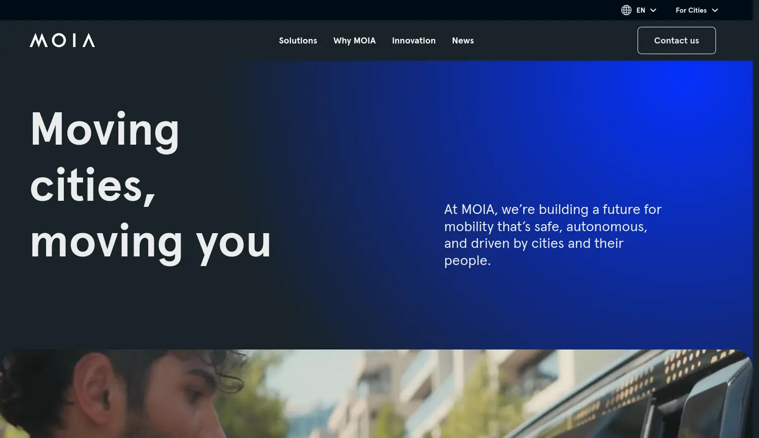 Website der Firma MOIA GmbH